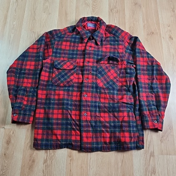 Pendleton Other - VTG Pendleton Board Shirt Mens Large Maclean Tartan Plaid Virgin Wool USA 70s